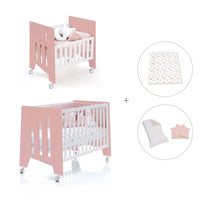 Minicuna 60x80 cm y cuna 60x120 cm (7en1) rosa · Omni Tre Quarzo C181T-M7759