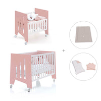 Minicuna 60x80 cm y cuna 60x120 cm (7en1) rosa · Omni Tre Quarzo C181T-M7759