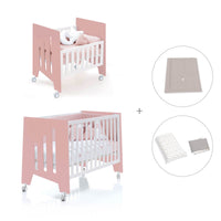 Minicuna 60x80 cm y cuna 60x120 cm (7en1) rosa · Omni Tre Quarzo C181T-M7759