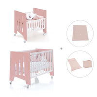 Minicuna 60x80 cm y cuna 60x120 cm (7en1) rosa · Omni Tre Quarzo C181T-M7759