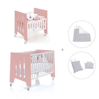 Minicuna 60x80 cm y cuna 60x120 cm (7en1) rosa · Omni Tre Quarzo C181T-M7759