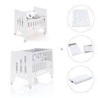 Minicuna 60x80 cm y cuna 60x120 cm (7en1) blanca · Omni Tre White C181T-M7700