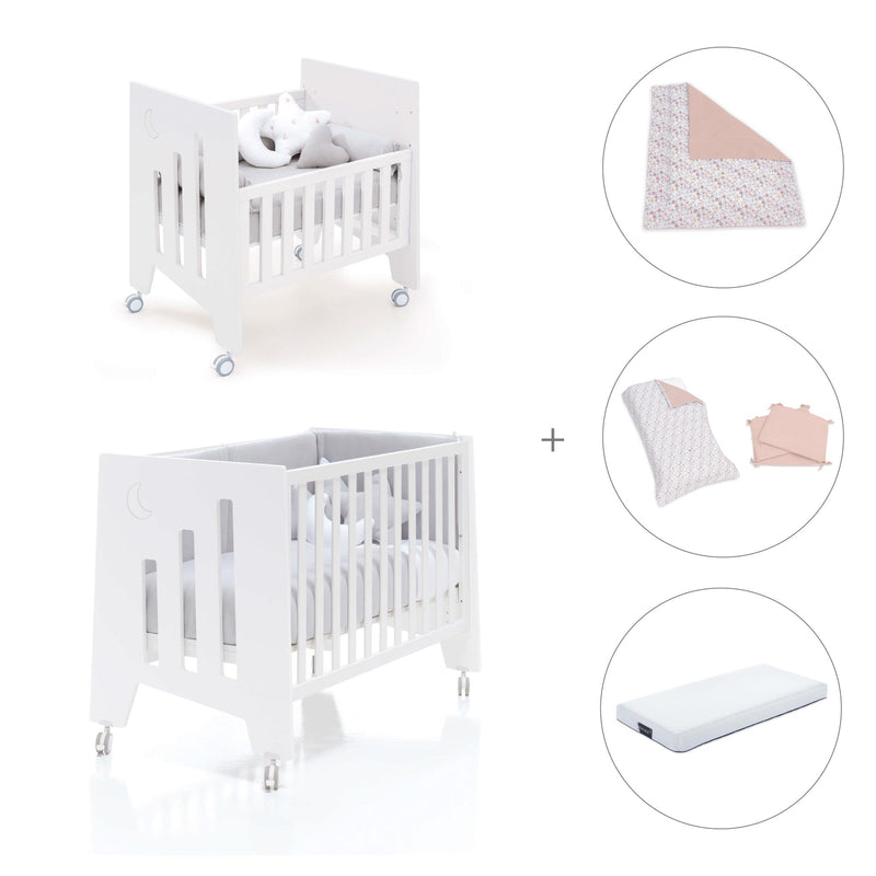 Minicuna 60x80 cm y cuna 60x120 cm (7en1) blanca · Omni Tre White C181T-M7700