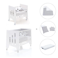 Minicuna 60x80 cm y cuna 60x120 cm (7en1) blanca · Omni Tre White C181T-M7700