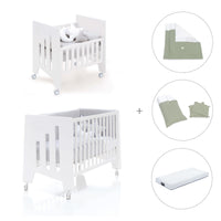 Minicuna 60x80 cm y cuna 60x120 cm (7en1) blanca · Omni Tre White C181T-M7700