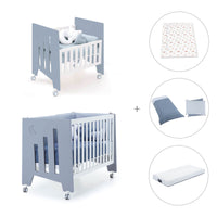 Minicuna 60x80 cm y cuna 60x120 cm (7en1) azul · Omni Tre Blu denim C181T-M7741