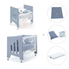 Minicuna 60x80 cm y cuna 60x120 cm (7en1) azul · Omni Tre Blu denim C181T-M7741