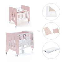 Minicuna 60x80 cm y cuna 60x120 cm (7en1) rosa claro · Omni Tre Flamingo C181T-M7742