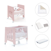 Minicuna 60x80 cm y cuna 60x120 cm (7en1) rosa claro · Omni Tre Flamingo C181T-M7742