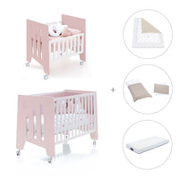 Minicuna 60x80 cm y cuna 60x120 cm (7en1) rosa claro · Omni Tre Flamingo C181T-M7742