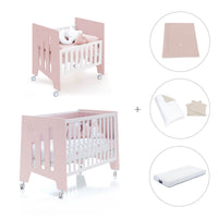 Minicuna 60x80 cm y cuna 60x120 cm (7en1) rosa claro · Omni Tre Flamingo C181T-M7742