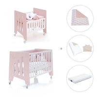 Minicuna 60x80 cm y cuna 60x120 cm (7en1) rosa claro · Omni Tre Flamingo C181T-M7742