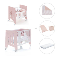 Minicuna 60x80 cm y cuna 60x120 cm (7en1) rosa claro · Omni Tre Flamingo C181T-M7742