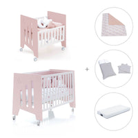 Minicuna 60x80 cm y cuna 60x120 cm (7en1) rosa claro · Omni Tre Flamingo C181T-M7742