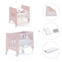 Minicuna 60x80 cm y cuna 60x120 cm (7en1) rosa claro · Omni Tre Flamingo C181T-M7742
