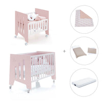 Minicuna 60x80 cm y cuna 60x120 cm (7en1) rosa claro · Omni Tre Flamingo C181T-M7742