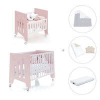 Minicuna 60x80 cm y cuna 60x120 cm (7en1) rosa claro · Omni Tre Flamingo C181T-M7742