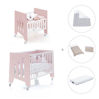 Minicuna 60x80 cm y cuna 60x120 cm (7en1) rosa claro · Omni Tre Flamingo C181T-M7742