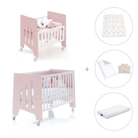 Minicuna 60x80 cm y cuna 60x120 cm (7en1) rosa claro · Omni Tre Flamingo C181T-M7742