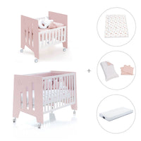 Minicuna 60x80 cm y cuna 60x120 cm (7en1) rosa claro · Omni Tre Flamingo C181T-M7742