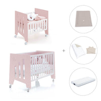 Minicuna 60x80 cm y cuna 60x120 cm (7en1) rosa claro · Omni Tre Flamingo C181T-M7742