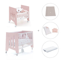 Minicuna 60x80 cm y cuna 60x120 cm (7en1) rosa claro · Omni Tre Flamingo C181T-M7742