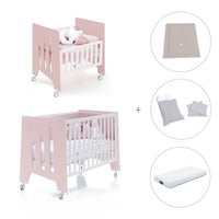 Minicuna 60x80 cm y cuna 60x120 cm (7en1) rosa claro · Omni Tre Flamingo C181T-M7742