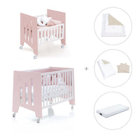 Minicuna 60x80 cm y cuna 60x120 cm (7en1) rosa claro · Omni Tre Flamingo C181T-M7742