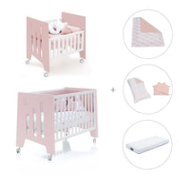 Minicuna 60x80 cm y cuna 60x120 cm (7en1) rosa claro · Omni Tre Flamingo C181T-M7742