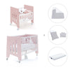 Minicuna 60x80 cm y cuna 60x120 cm (7en1) rosa claro · Omni Tre Flamingo C181T-M7742