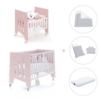 Minicuna 60x80 cm y cuna 60x120 cm (7en1) rosa claro · Omni Tre Flamingo C181T-M7742