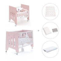 Minicuna 60x80 cm y cuna 60x120 cm (7en1) rosa claro · Omni Tre Flamingo C181T-M7742