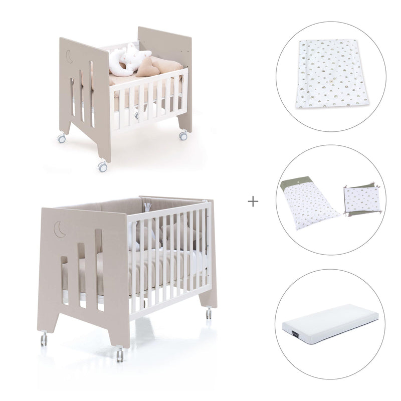 Minicuna 60x80 cm y cuna 60x120 cm (7en1) beige · Omni Tre Arena C181T-M7753