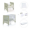 Minicuna 60x80 cm y cuna 60x120 cm (7en1) verde-oliva · Omni Tre Erba C181T-M7756