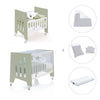 Minicuna 60x80 cm y cuna 60x120 cm (7en1) verde-oliva · Omni Tre Erba C181T-M7756