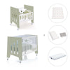 Minicuna 60x80 cm y cuna 60x120 cm (7en1) verde-oliva · Omni Tre Erba C181T-M7756
