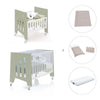 Minicuna 60x80 cm y cuna 60x120 cm (7en1) verde-oliva · Omni Tre Erba C181T-M7756