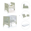 Minicuna 60x80 cm y cuna 60x120 cm (7en1) verde-oliva · Omni Tre Erba C181T-M7756