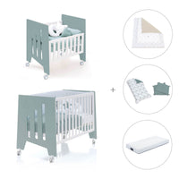 Minicuna 60x80 cm y cuna 60x120 cm (7en1) verde eucalipto · Omni Tre Eucalyptus C181T-M7757