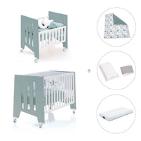 Minicuna 60x80 cm y cuna 60x120 cm (7en1) verde eucalipto · Omni Tre Eucalyptus C181T-M7757