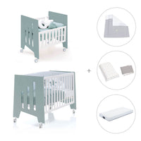 Minicuna 60x80 cm y cuna 60x120 cm (7en1) verde eucalipto · Omni Tre Eucalyptus C181T-M7757