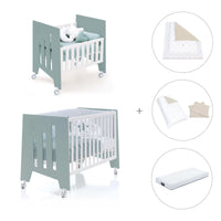 Minicuna 60x80 cm y cuna 60x120 cm (7en1) verde eucalipto · Omni Tre Eucalyptus C181T-M7757