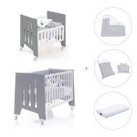 Minicuna 60x80 cm y cuna 60x120 cm (7en1) antracita · Omni Tre Antracita C181T-M7758