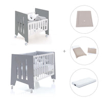 Minicuna 60x80 cm y cuna 60x120 cm (7en1) antracita · Omni Tre Antracita C181T-M7758