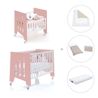 Minicuna 60x80 cm y cuna 60x120 cm (7en1) rosa · Omni Tre Quarzo C181T-M7759