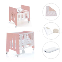 Minicuna 60x80 cm y cuna 60x120 cm (7en1) rosa · Omni Tre Quarzo C181T-M7759
