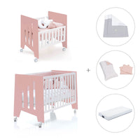 Minicuna 60x80 cm y cuna 60x120 cm (7en1) rosa · Omni Tre Quarzo C181T-M7759