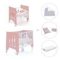 Minicuna 60x80 cm y cuna 60x120 cm (7en1) rosa · Omni Tre Quarzo C181T-M7759