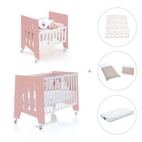 Minicuna 60x80 cm y cuna 60x120 cm (7en1) rosa · Omni Tre Quarzo C181T-M7759