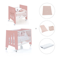 Minicuna 60x80 cm y cuna 60x120 cm (7en1) rosa · Omni Tre Quarzo C181T-M7759